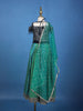 Dark Green Sequins Beaded Net Lehenga Paired with Dupatta