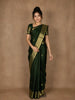 Dark Green Stripes Woven Pure Kanchipuram Silk Saree