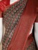 Dark Grey Floral Designed Chanderi Cotton Saree - Diadem
