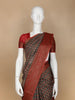 Dark Grey Floral Designed Chanderi Cotton Saree - Diadem