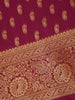 Dark Magenta Floral Design Silk Saree - Diadem