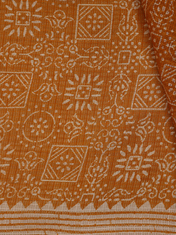Dark Orange Warli Designed Soft Silk Saree - Diadem