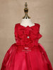 Dark Pink 3D Floral Designed Organza Party Wear Gown for Girls - Diadem