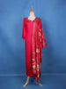 Dark Pink Floral Design Printed Satin Salwar Suit - Diadem