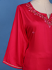 Dark Pink Floral Design Printed Satin Salwar Suit - Diadem