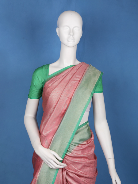 Dark Pink Floral Design Silk Saree - Diadem