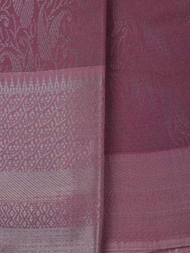 Dark Pink Floral Designed Fancy Art Silk Saree - Diadem