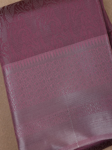 Dark Pink Floral Designed Fancy Art Silk Saree - Diadem