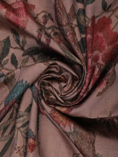 Dark Pink Floral Designed Semi Tussar Saree - Diadem