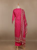 Dark Pink Floral Printed Cotton Salwar Suit - Diadem
