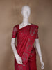 Dark Pink Floral Woven Pure Kanchipuram Silk Saree - Diadem