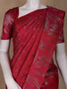 Dark Pink Floral Woven Pure Kanchipuram Silk Saree - Diadem