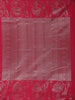 Dark Pink Floral Woven Pure Kanchipuram Silk Saree - Diadem