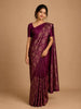 Dark Pink Floral Woven Pure Kanchipuram Silk Saree