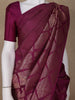 Dark Pink Floral Woven Pure Kanchipuram Silk Saree - Diadem