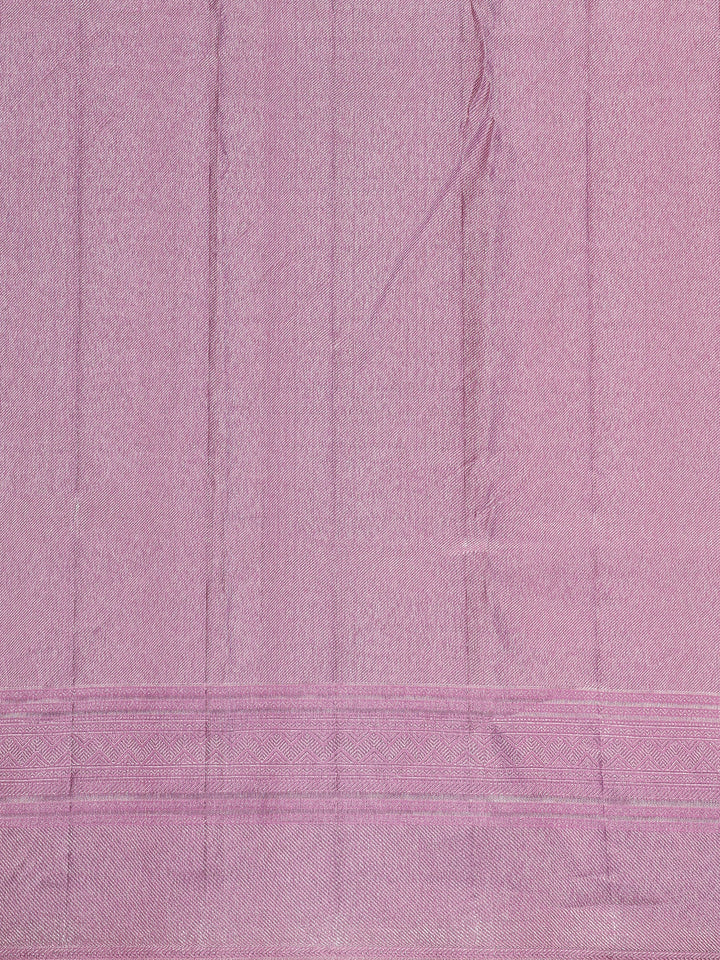 Dark Pink Floral Woven Pure Kanchipuram Silk Saree - Diadem