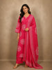 Dark Pink Geometric Printed Design Cotton Salwar Suit with Dupatta