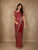 Dark Pink Heavy Sequins and Beads Embroidered Design Net Designer Saree
