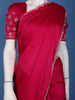 Dark Pink Solid Design Satin Saree - Diadem