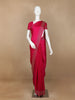 Dark Pink Solid Satin Fancy Saree with Designed Border - Diadem