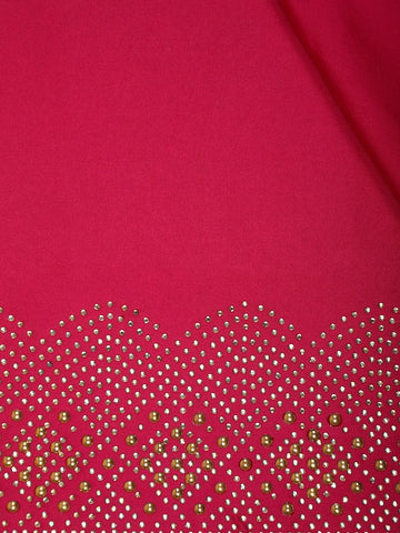 Dark Pink Solid Satin Fancy Saree with Designed Border - Diadem