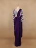 Dark Purple Embroidery Semi Silk Ready To Wear Saree with Designer Blouse - Diadem