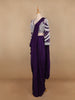 Dark Purple Embroidery Semi Silk Ready To Wear Saree with Designer Blouse - Diadem
