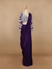 Dark Purple Embroidery Semi Silk Ready To Wear Saree with Designer Blouse - Diadem