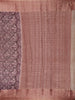 Dark Purple Floral Designed Chanderi Cotton Saree - Diadem