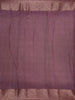 Dark Purple Floral Designed Chanderi Cotton Saree - Diadem