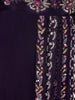 Dark Purple Floral Designed Crepe Gown - Diadem