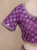 Dark Purple Floral Embroidered Banarasi Silk Lehenga for Bridesmaid - Diadem