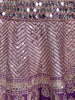 Dark Purple Floral Embroidered Banarasi Silk Lehenga for Bridesmaid - Diadem