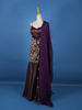Dark Purple Floral Embroidery Tissue Silk Palazzo Salwar Suit - Diadem