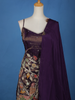 Dark Purple Floral Embroidery Tissue Silk Palazzo Salwar Suit - Diadem