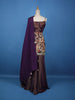Dark Purple Floral Embroidery Tissue Silk Palazzo Salwar Suit - Diadem