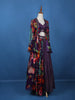 Dark Purple Floral Printed Chifforn Lehenga - Diadem