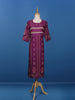 Dark Purple Floral Printed Semi Silk Kurti - Diadem