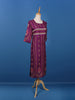 Dark Purple Floral Printed Semi Silk Kurti - Diadem