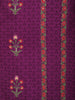 Dark Purple Floral Printed Semi Silk Kurti - Diadem