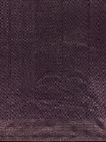 Dark Purple Floral Woven Pure Kanchipuram Silk Saree - Diadem