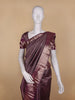 Dark Purple Floral and Peacock Woven Pure Kanchipuram Silk Saree - Diadem