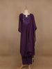 Dark Purple Mirror Worked Cotton Salwar Suit