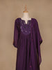 Dark Purple Mirror Worked Cotton Salwar Suit