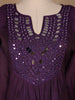 Dark Purple Mirror Worked Cotton Salwar Suit