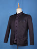 Dark Purple Textured Jacquard Men's Suit with Metallic Chain Brooch
