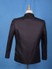 Dark Purple Textured Jacquard Men's Suit with Metallic Chain Brooch