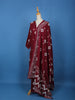 Dark Red Abstract Designed Cotton Salwar Suit - Diadem