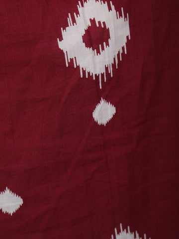 Dark Red Abstract Designed Cotton Salwar Suit - Diadem