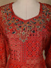 Dark Red Abstract Printed Semi Silk Salwar Suit - Diadem
